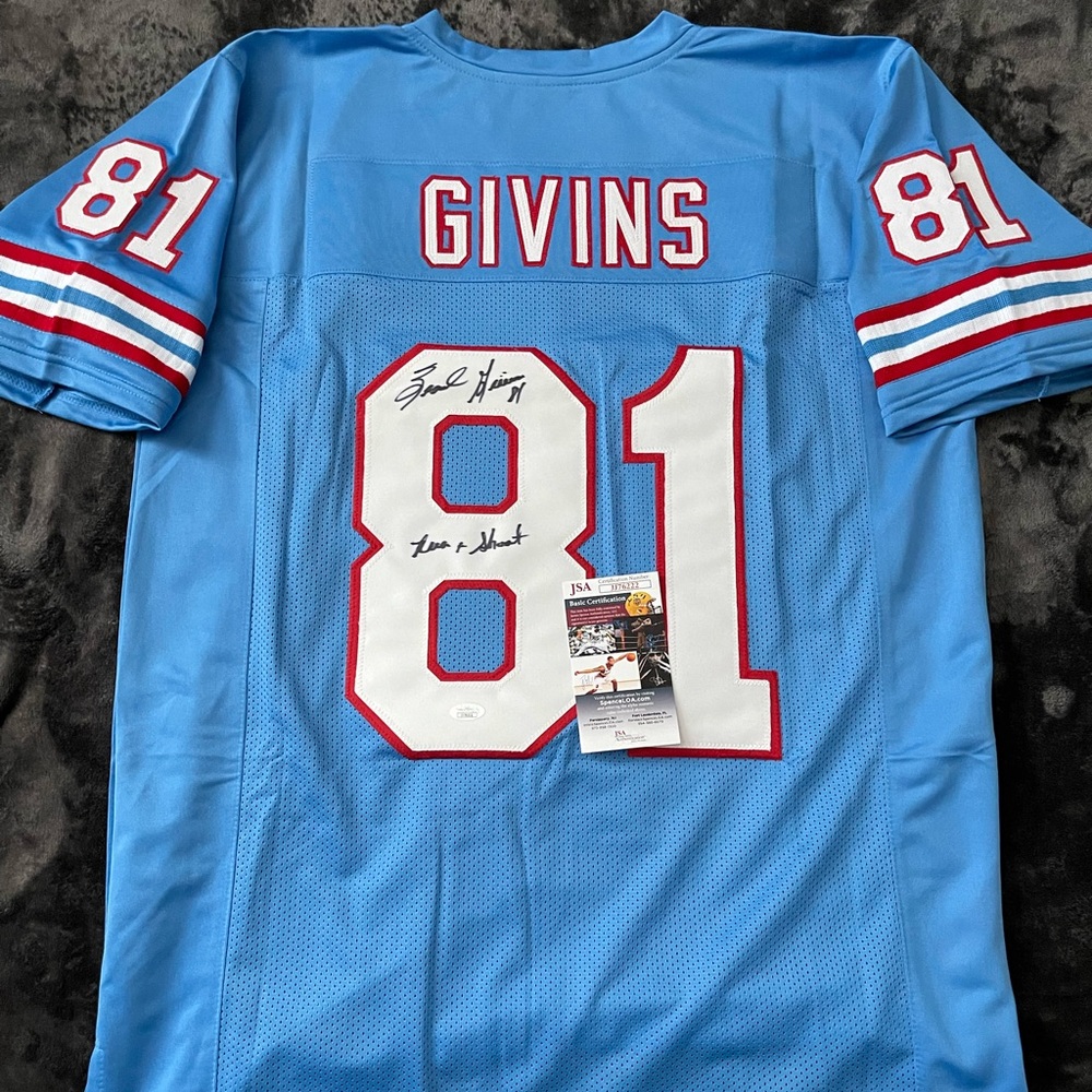 Houston Oilers Earnest Givins Jersey Autographed